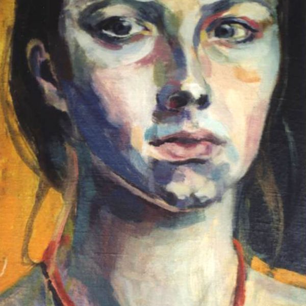 Self portrait with coral necklace